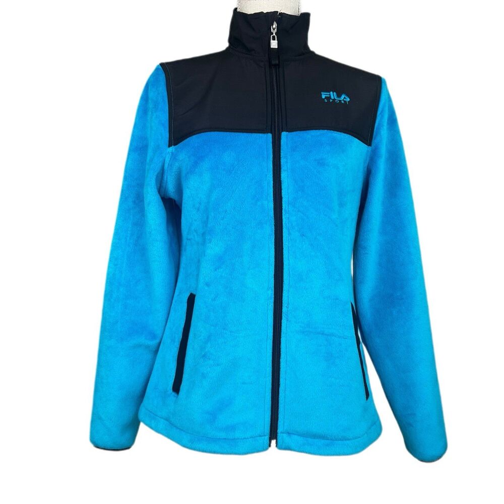 FILA SPORT® Women's Core Essentials Blue Biella Performance Fleece Jacket-Size S
